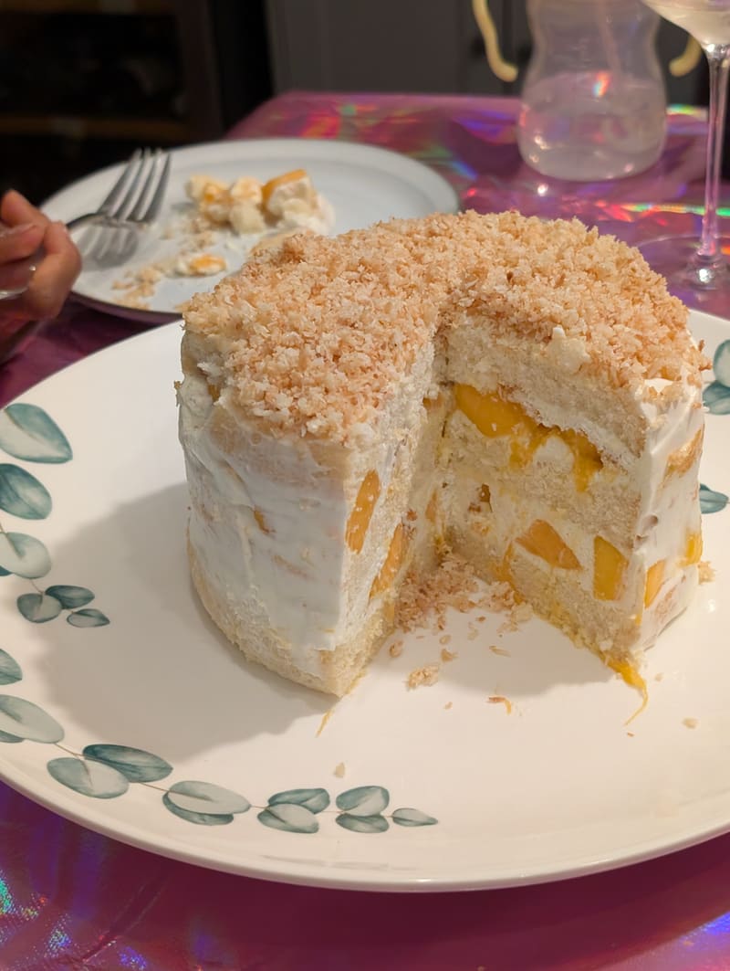 Salted mango coconut shortcake
